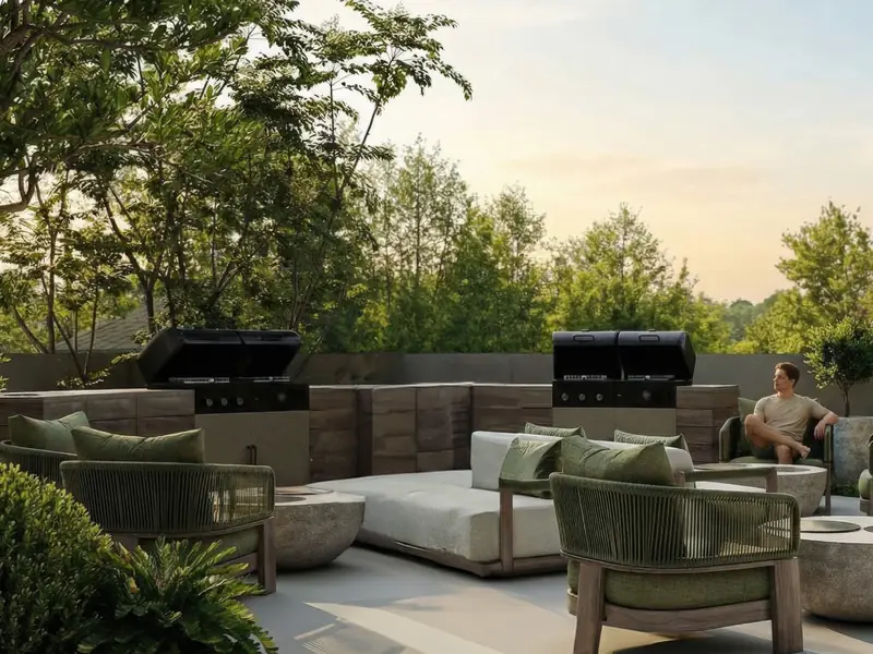 Developer visual: BBQ lounge on the terrace