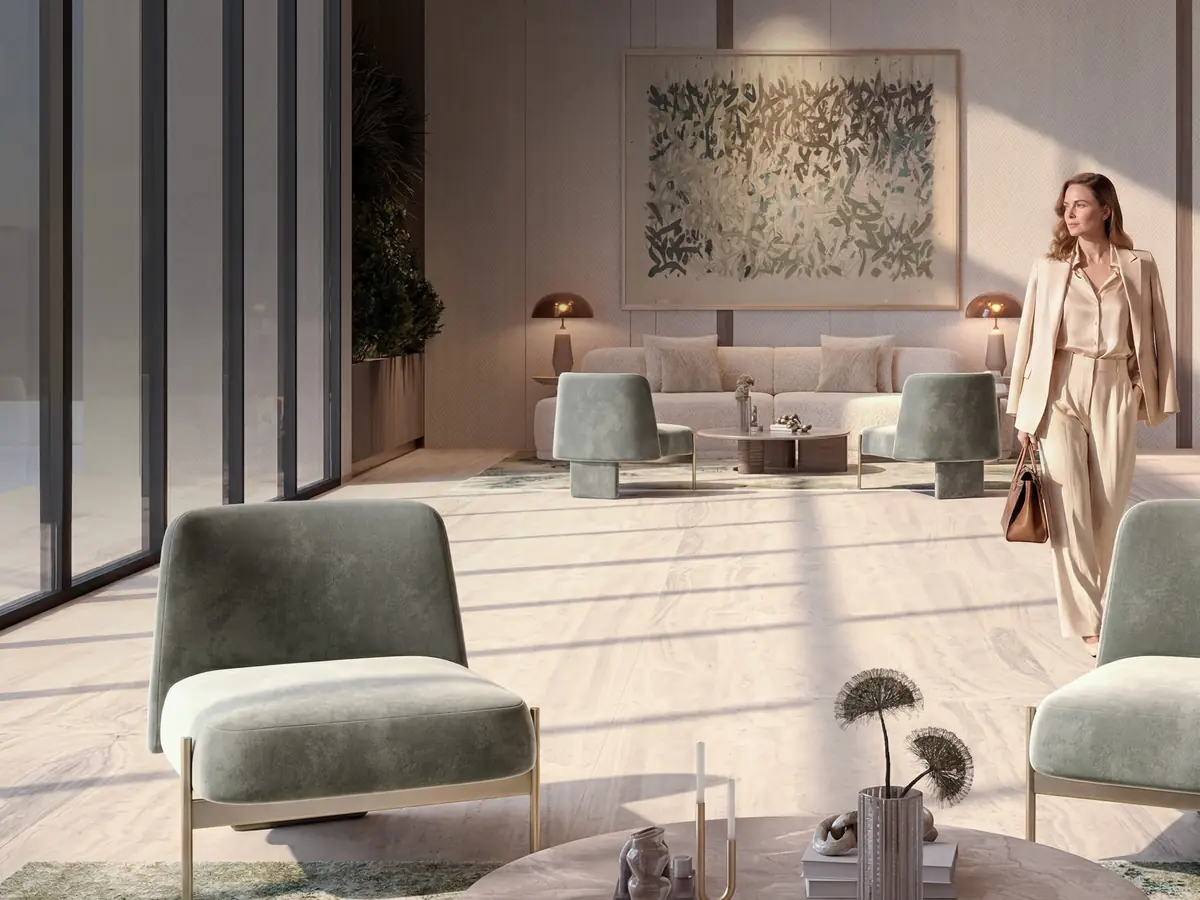 Developer visual: the double-height lobby